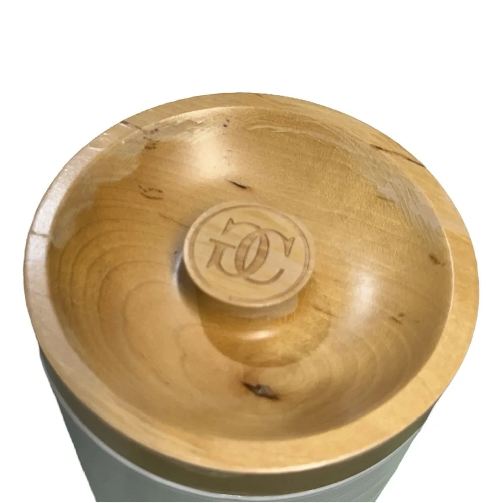 Williams Sonoma | Set of 3 White Ribbed Ceramic Canister with Wooden Lids